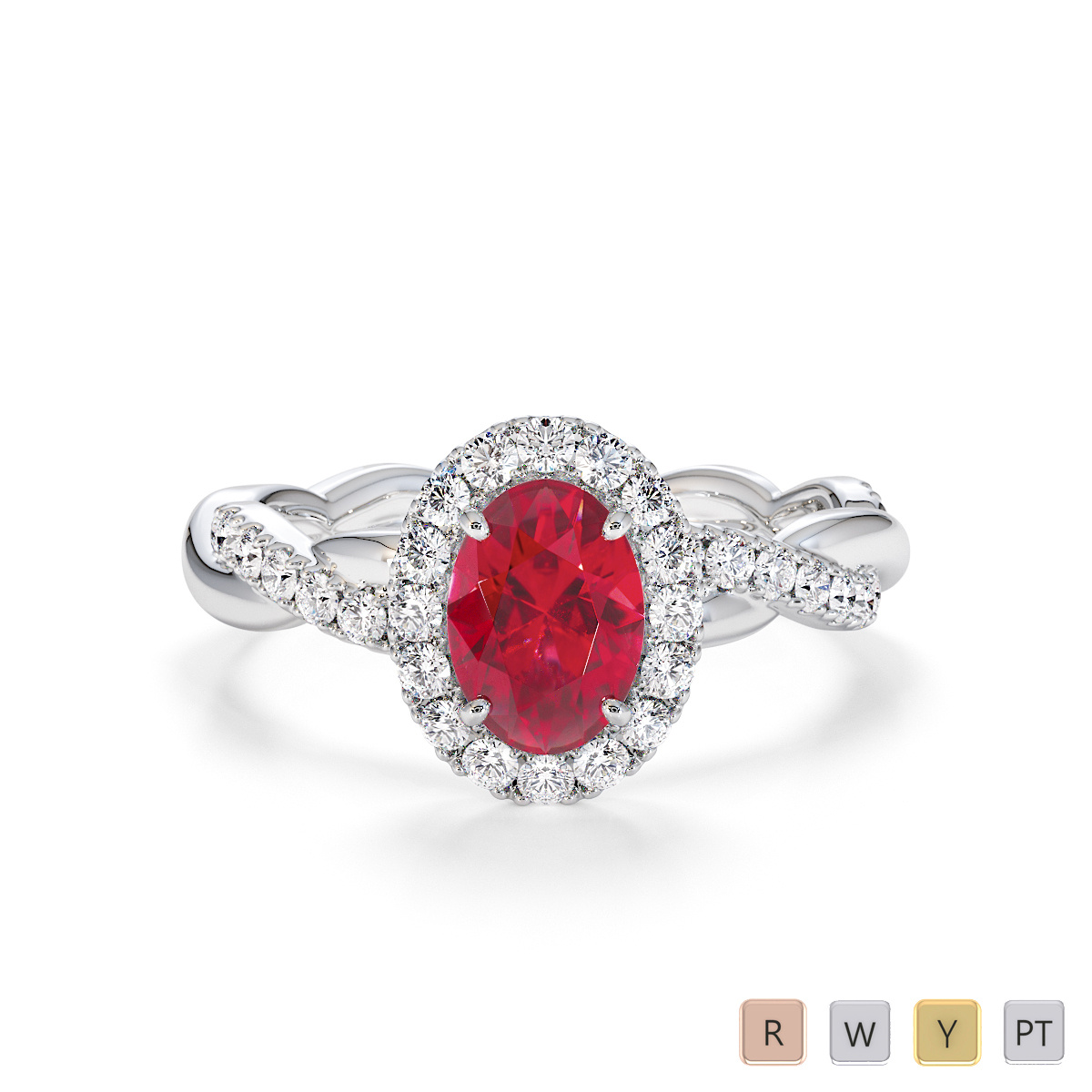 Ruby and Diamond Engagement Ring 0789