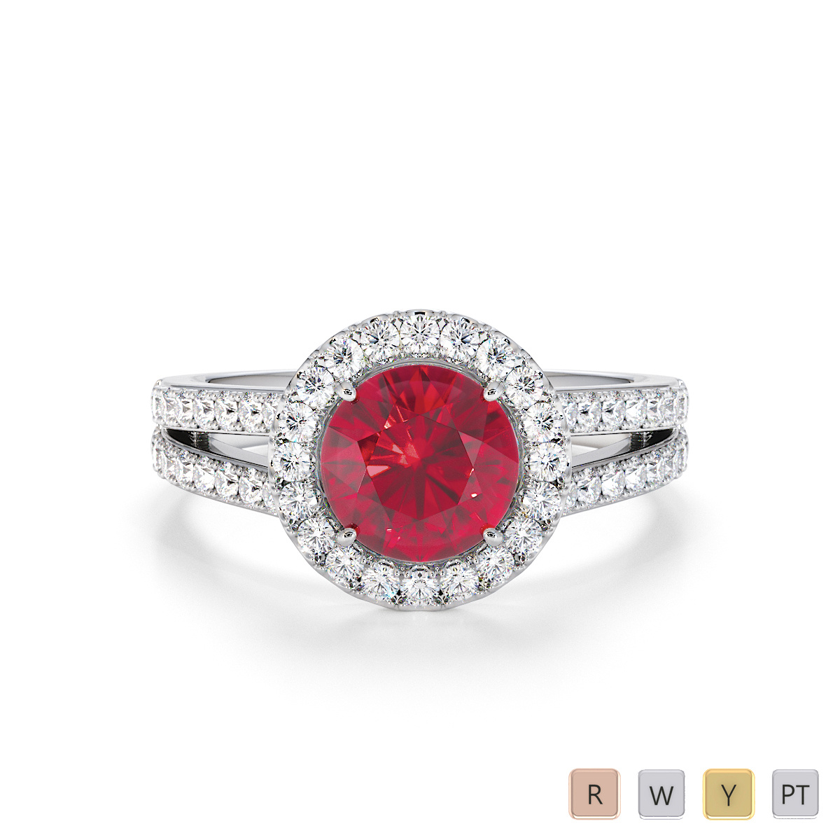 Ruby and Diamond Engagement Ring 0790