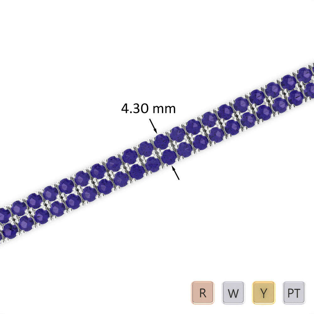 Round Cut Tanzanite Bracelet 0738