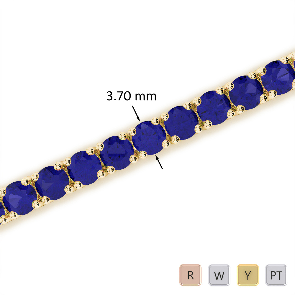 Prong Set Blue Sapphire Bracelet 0716