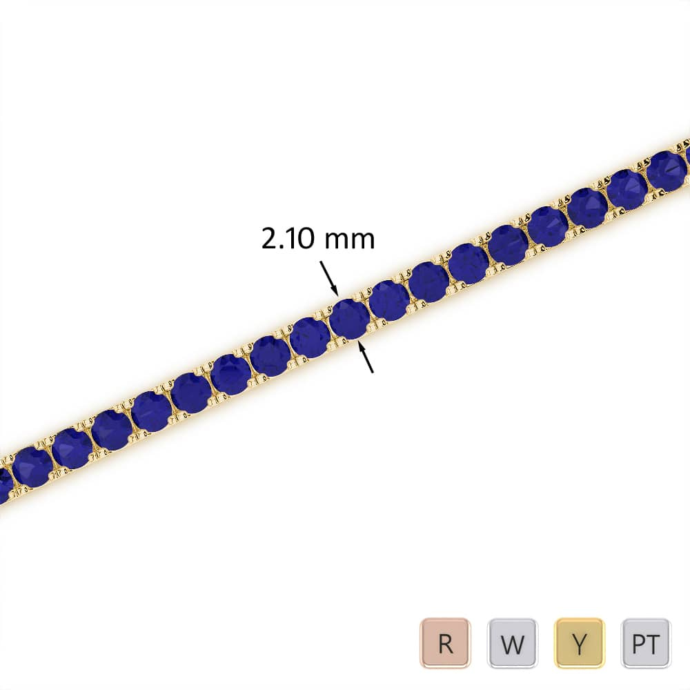 Prong Set Blue Sapphire Bracelet 0720