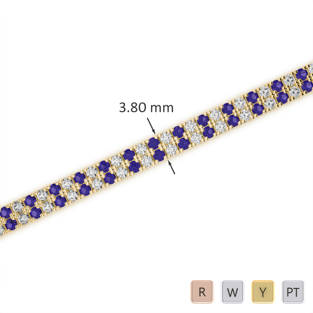 Pave Set Tanzanite & Diamond Bracelet 0748
