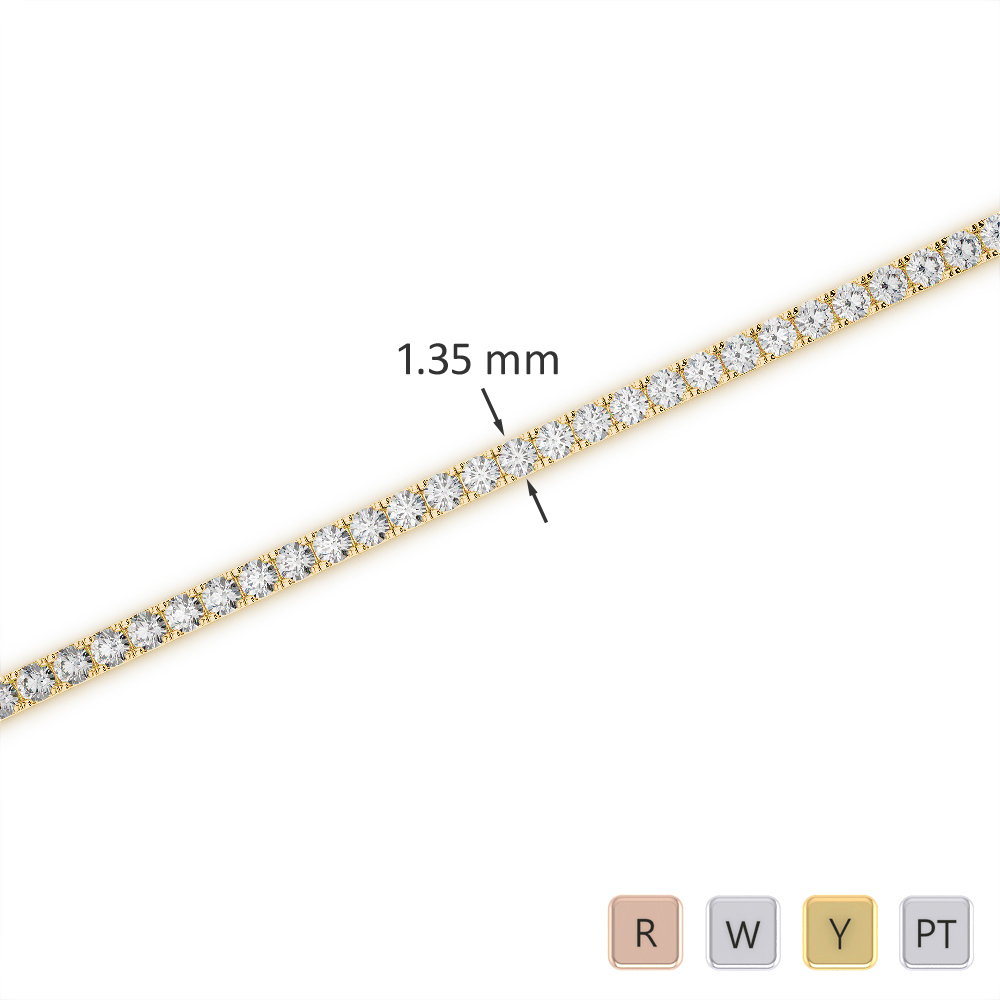 Prong Set Diamond Bracelet in Gold / Platinum ATZBR-0718
