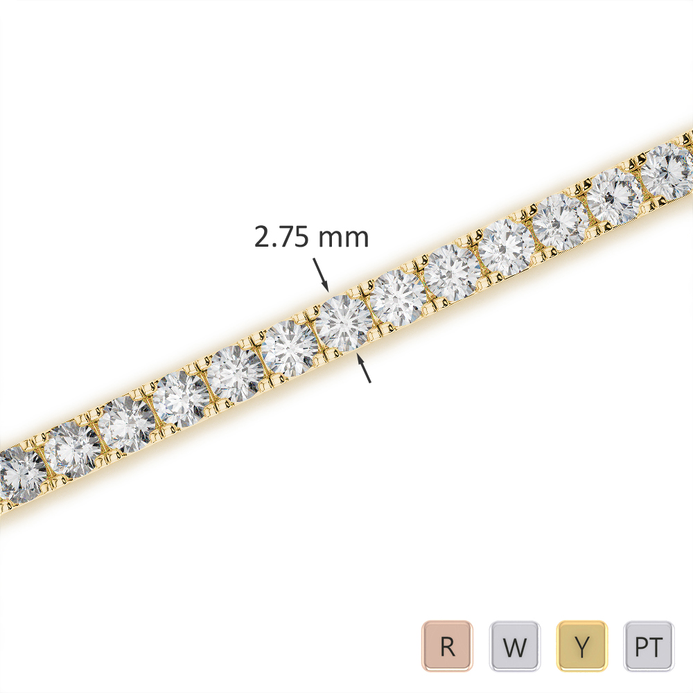 Prong Set Diamond Bracelet in Gold / Platinum ATZBR-0724