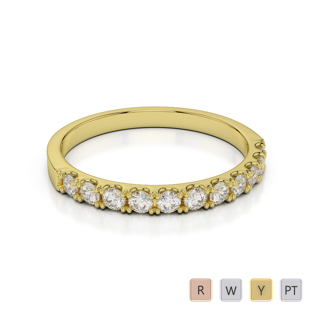 2 MM Round Cut Diamond Half Eternity Ring 0401