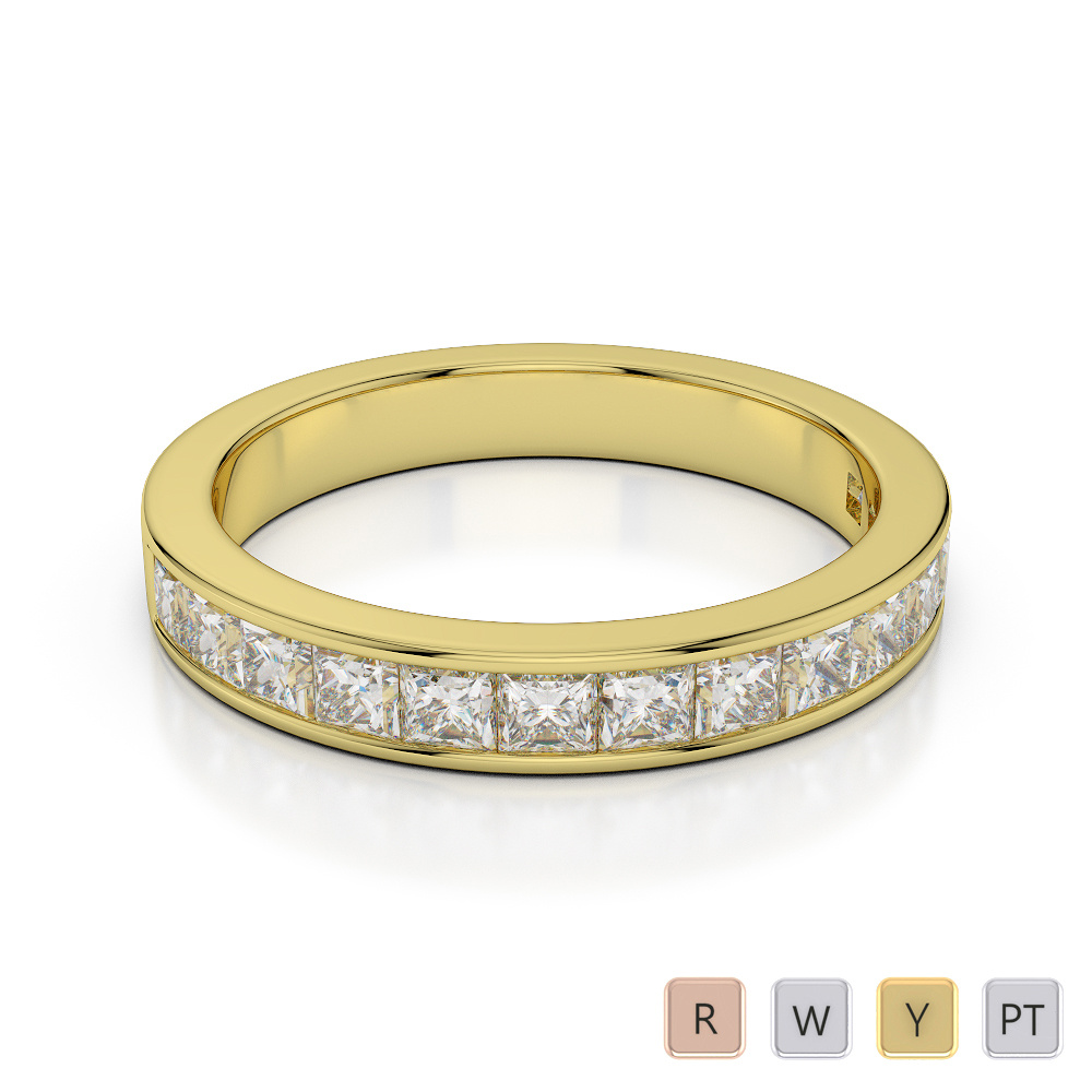 3 MM Channel Set Diamond Half Eternity Ring 0414