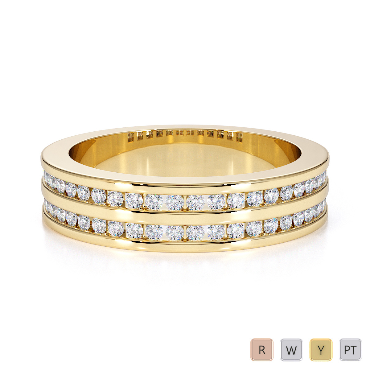 Channel Set Diamond Half Eternity Ring 0427
