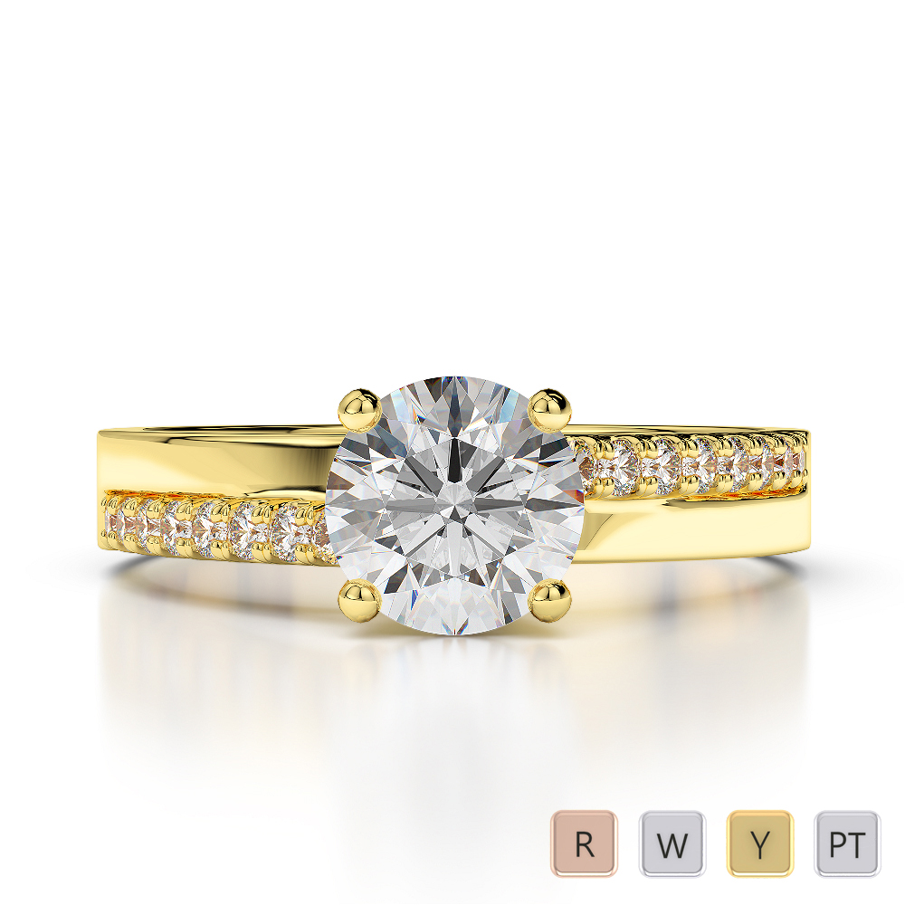Prong Set Diamond Engagement Ring in Gold / Platinum ATZR-0204
