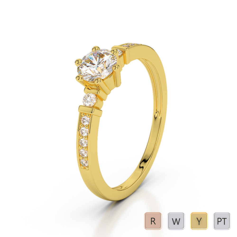 Prong and Bar Set Engagement Ring With Diamond 0239