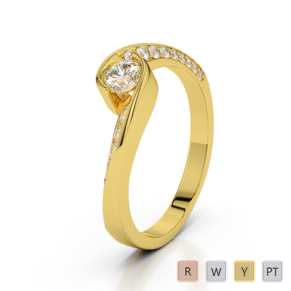 Bezel Set Diamond Engagement Ring 0267