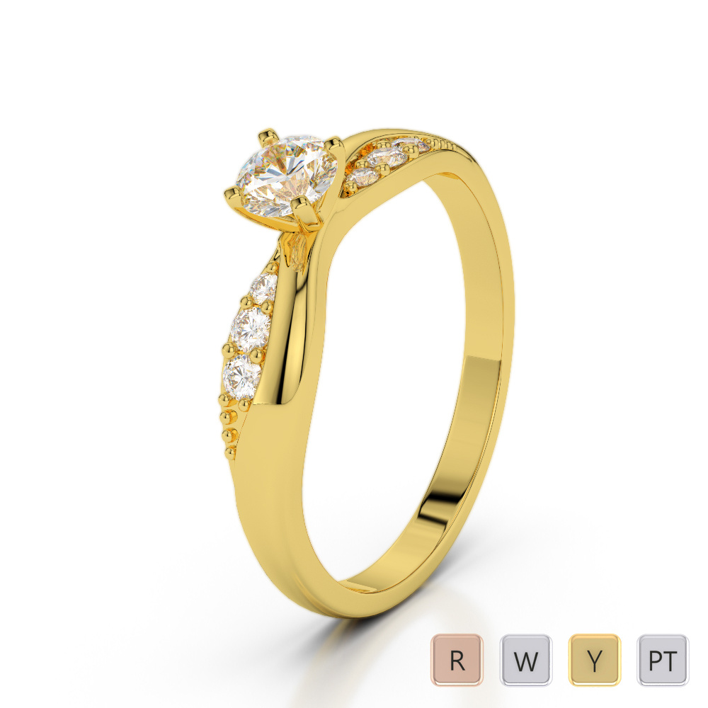 7 Stone Round Cut Diamond Engagement Ring 0269