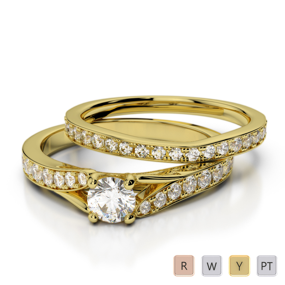 Round Cut Diamond Bridal Set Ring 0329