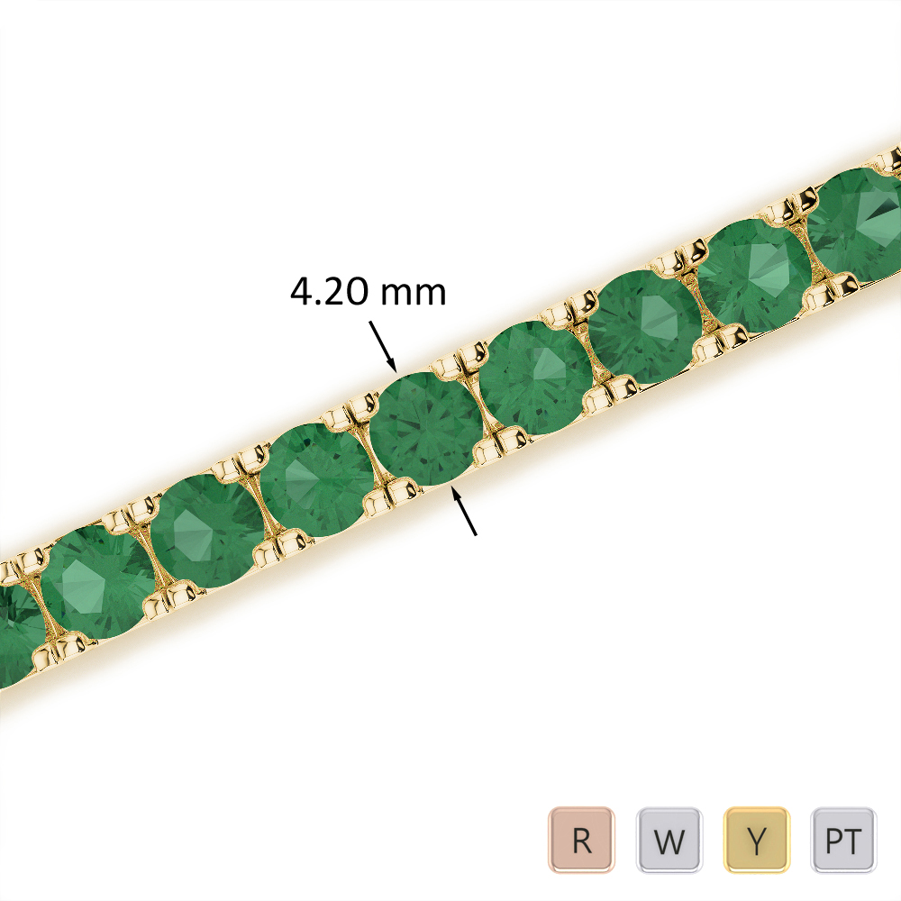 Prong Set Emerald Bracelet in Gold / Platinum ATZBR-0728