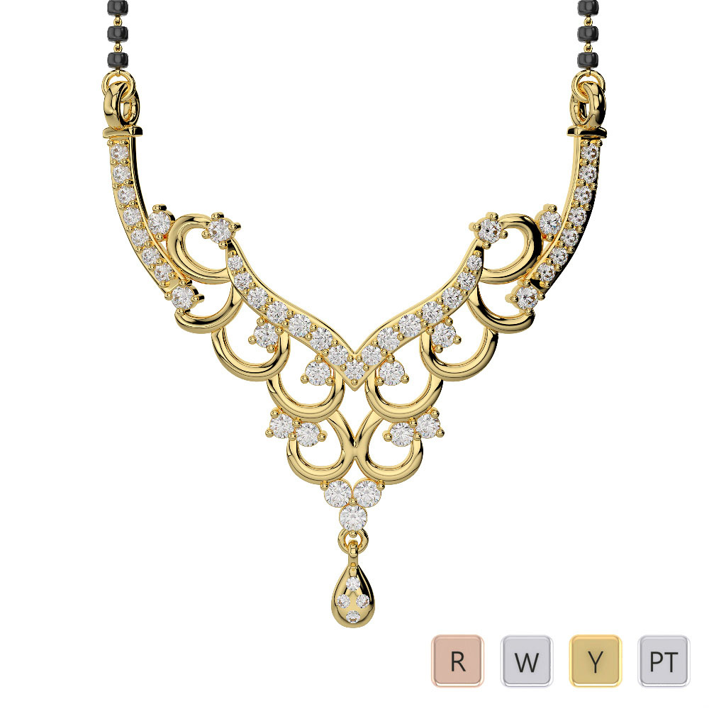 Round Cut Diamond Studded Mangalsutra 0627