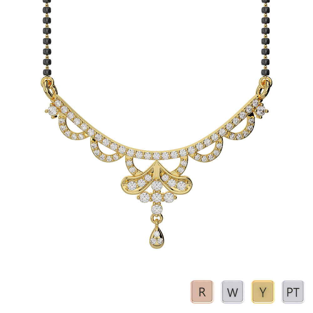 Flush and Pave Set Diamond Mangalsutra 0633