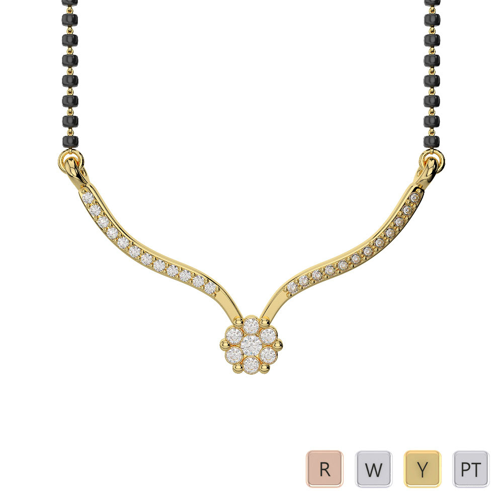 Prong Set Diamond Studded Mangalsutra 0647