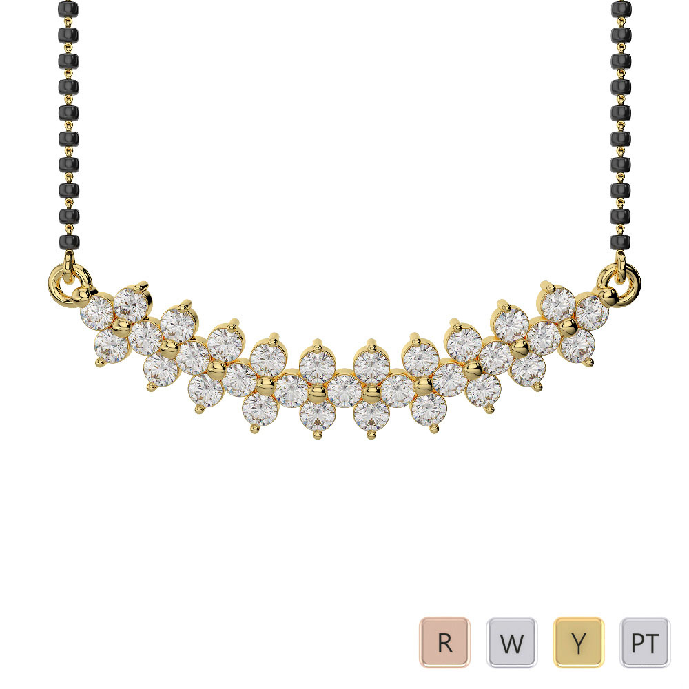 Bar and Prong Set Diamond Mangalsutra 0655