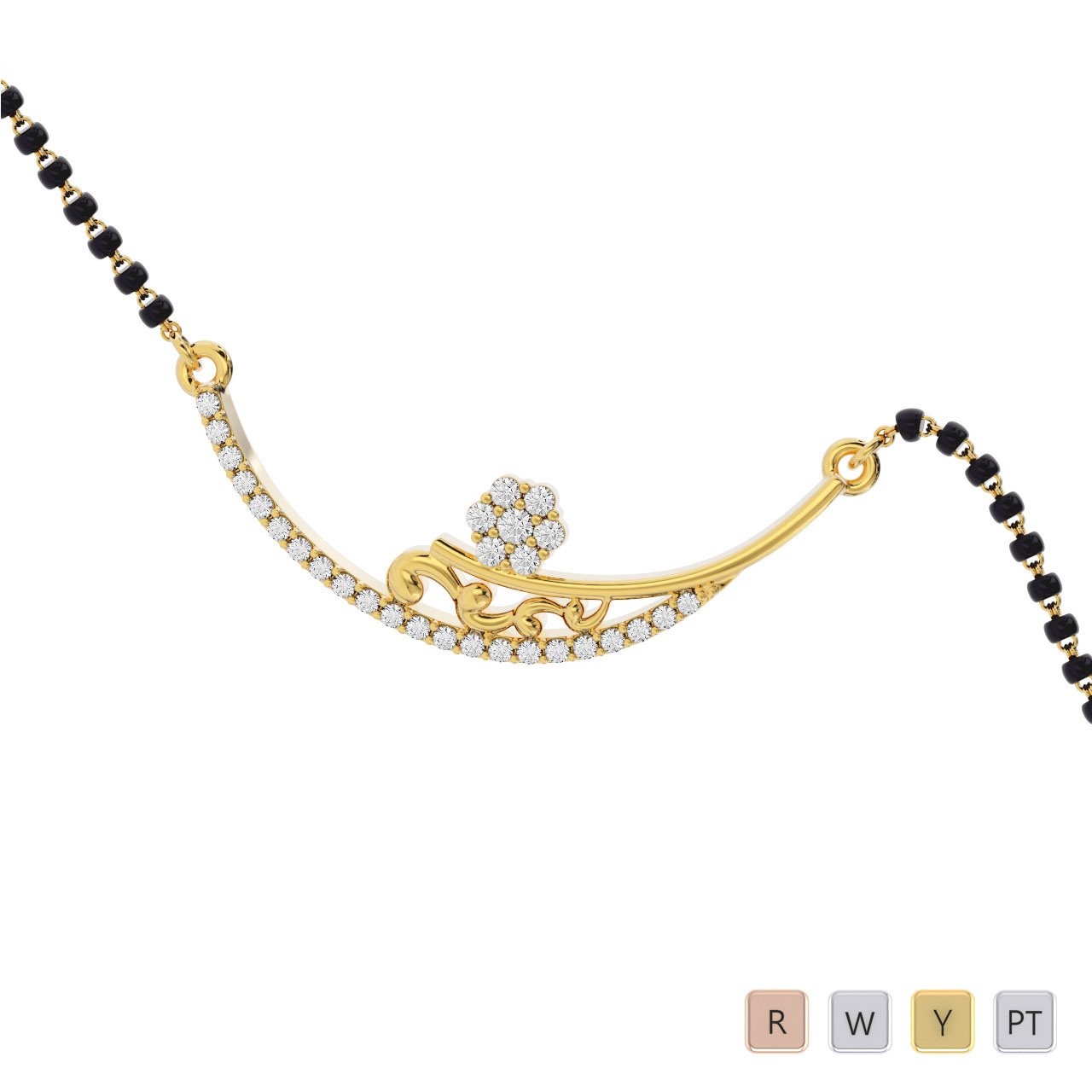Prong Set Diamond Mangalsutra 0669