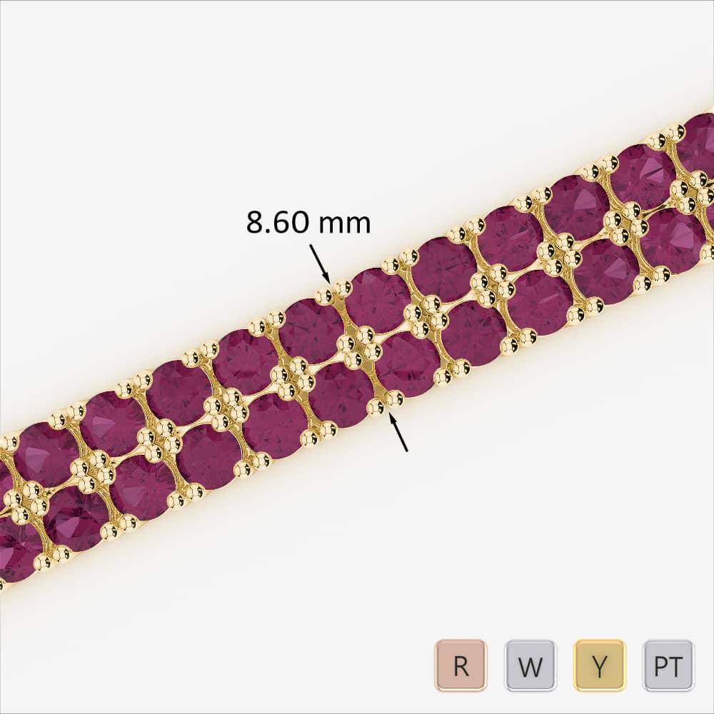 Prong Set Ruby Bracelet in Gold / Platinum ATZBR-0746
